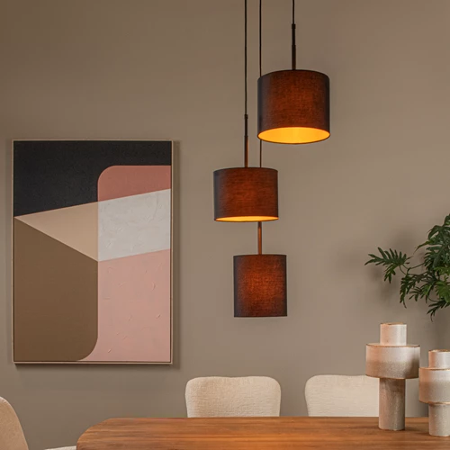 Lucide MAYA - Pendelleuchten - Ø 46 cm - 3xE27 - Schwarz - Atmosphäre 1